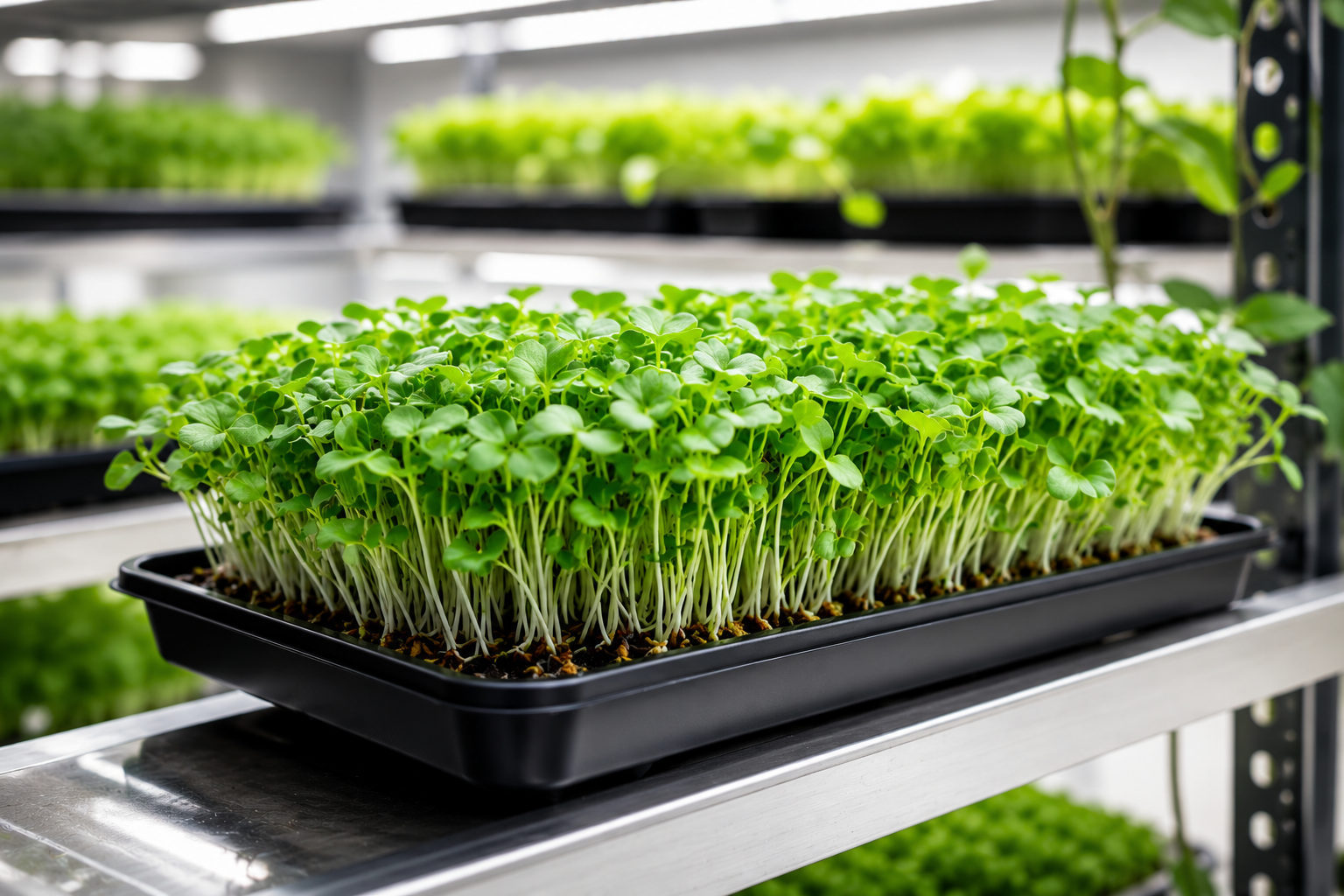 Fresh natural indoor-grown greens